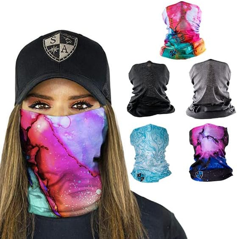 Company 5-Pack UV Face Shield | UV 30+ Multipurpose Neck Gaiter Balaclava for Adults