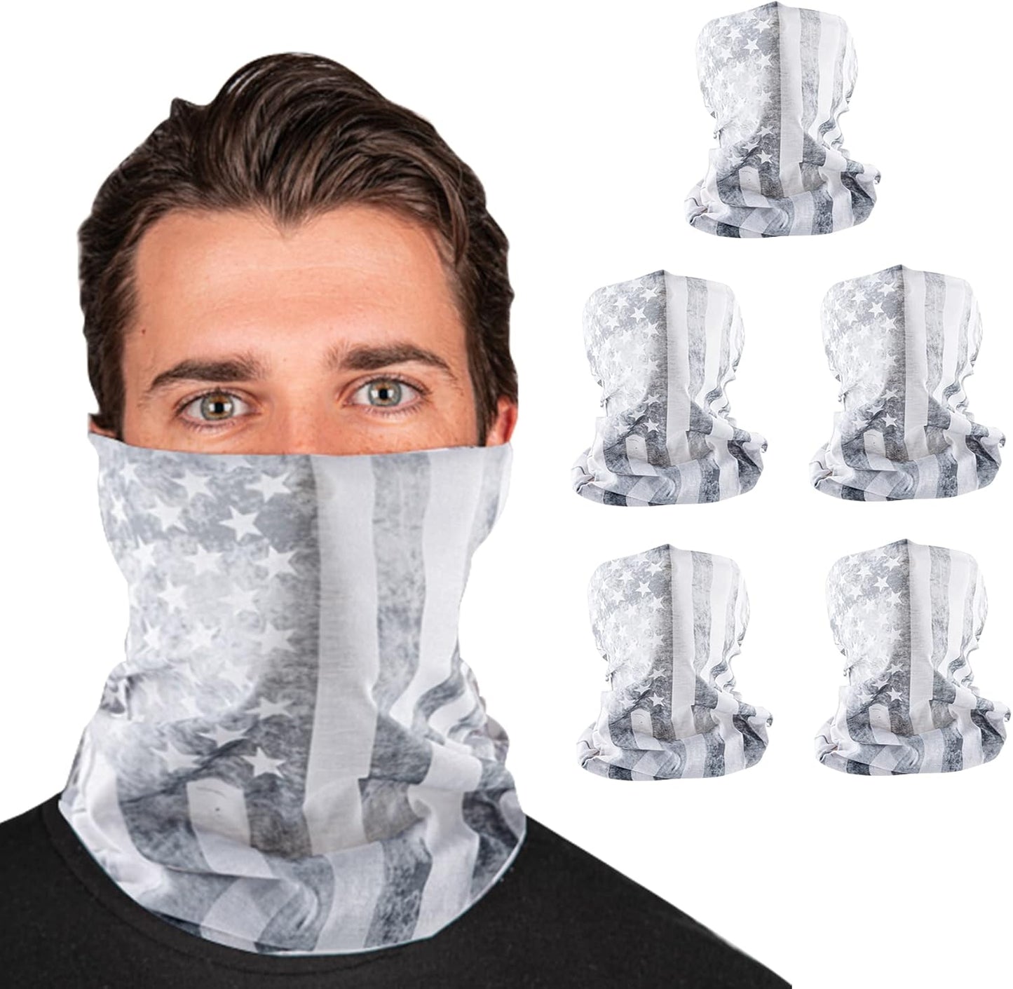 Company 5-Pack UV Face Shield | UV 30+ Multipurpose Neck Gaiter Balaclava for Adults
