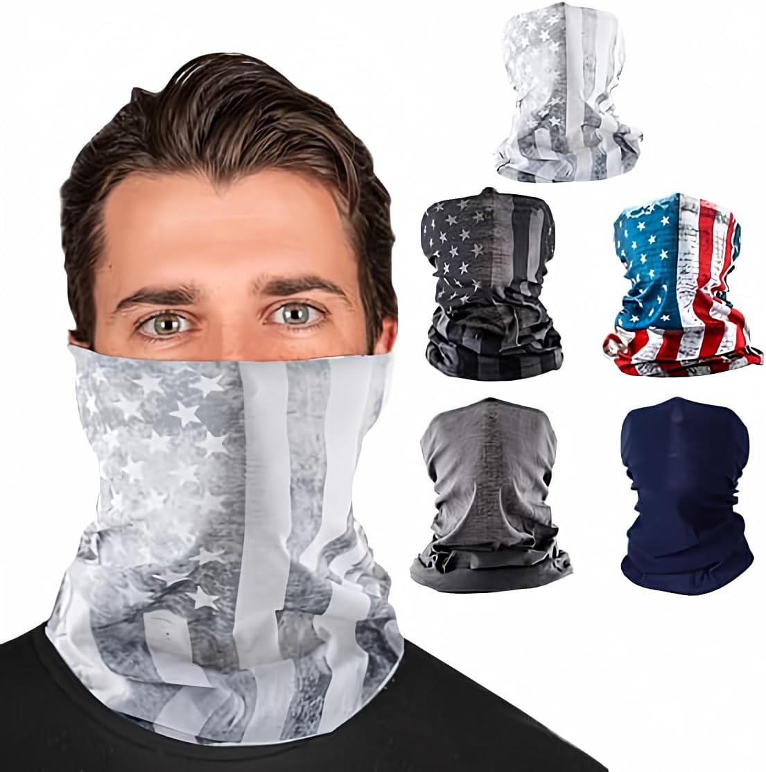 Company 5-Pack UV Face Shield | UV 30+ Multipurpose Neck Gaiter Balaclava for Adults