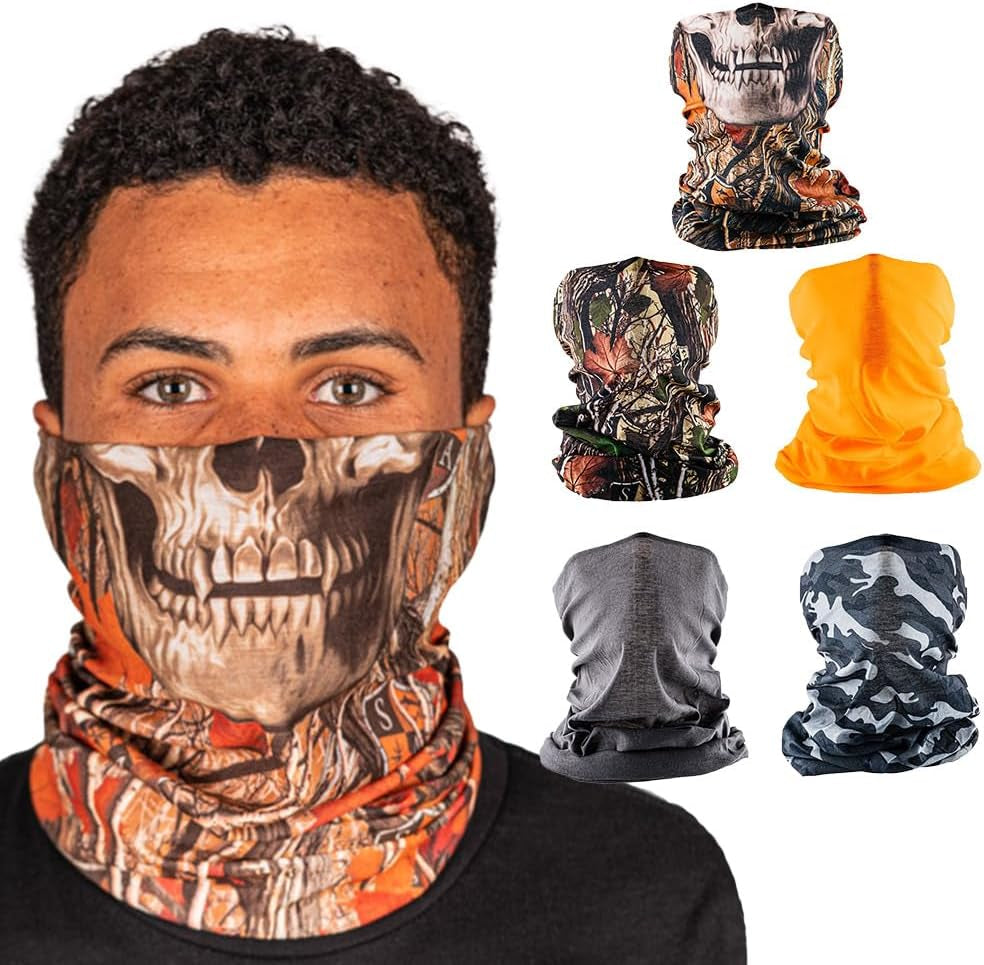 Company 5-Pack UV Face Shield | UV 30+ Multipurpose Neck Gaiter Balaclava for Adults