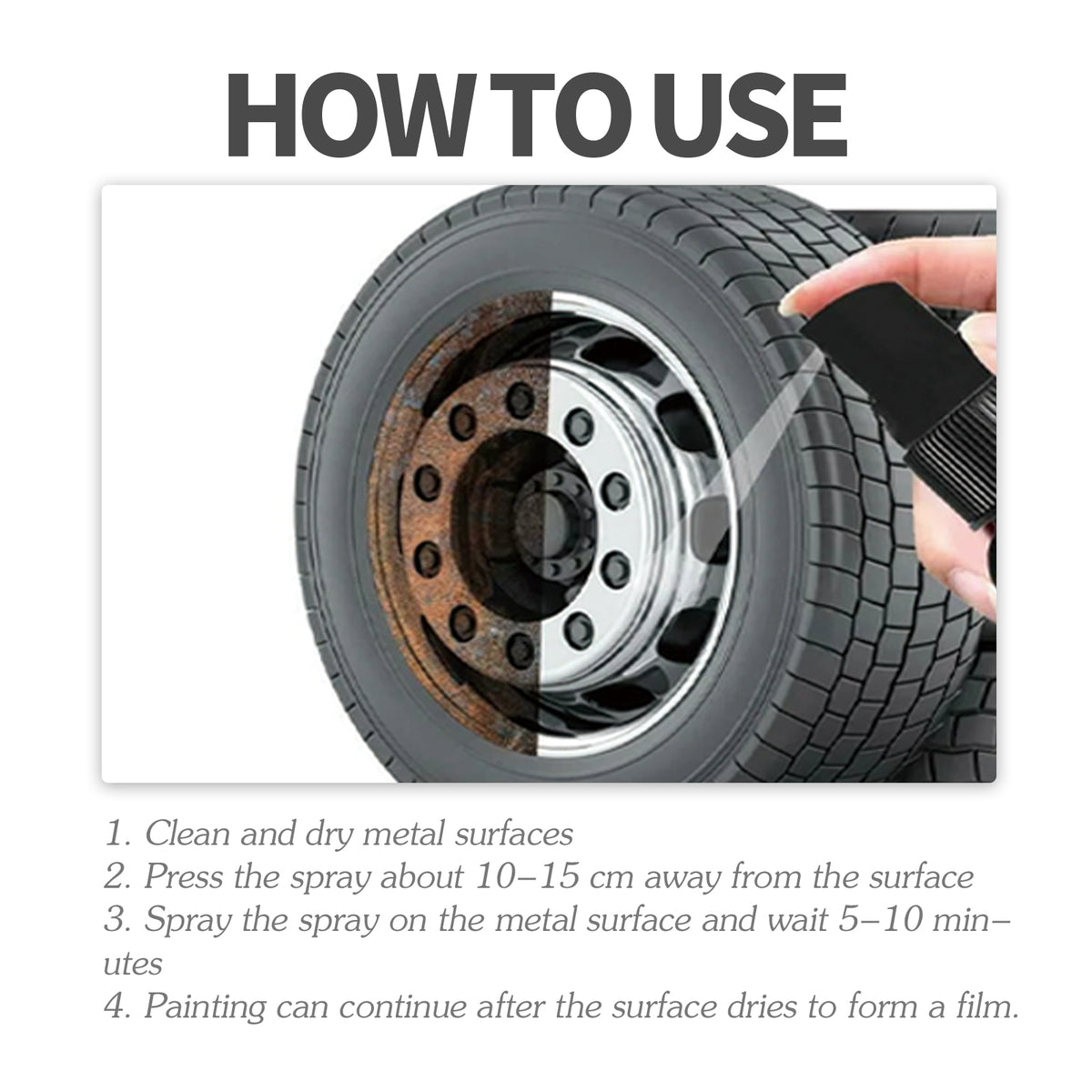 Anti-Rust Conversion Agent Spray Automobile Wheel Hub Tire Rim Door Lock Cleaning Rust Remover Lubricant