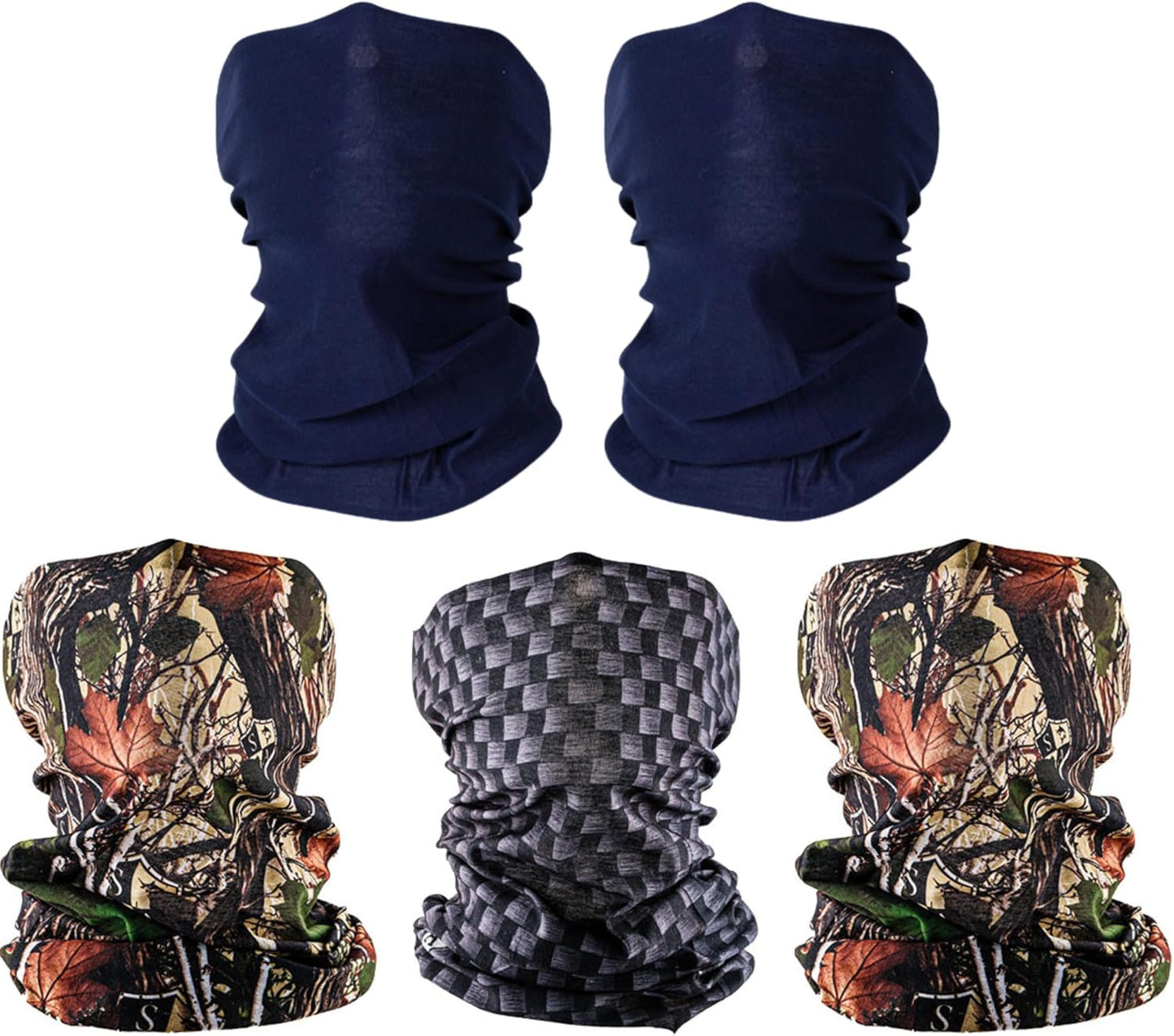 Company 5-Pack UV Face Shield | UV 30+ Multipurpose Neck Gaiter Balaclava for Adults