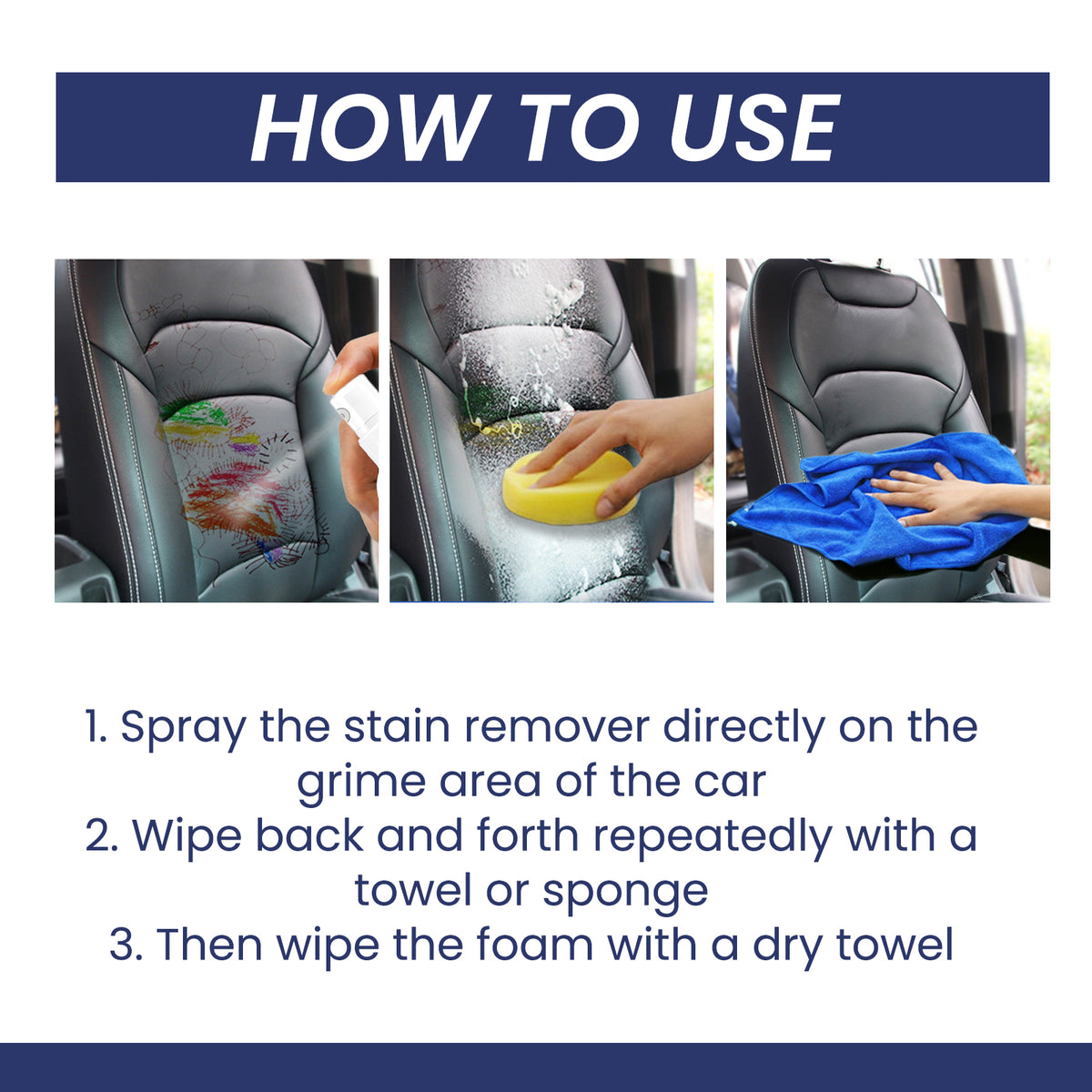 Car Stain Remover, Interior Seat Instrument Panel Cleaning Quick Decontamination Maintenance Refurbishment