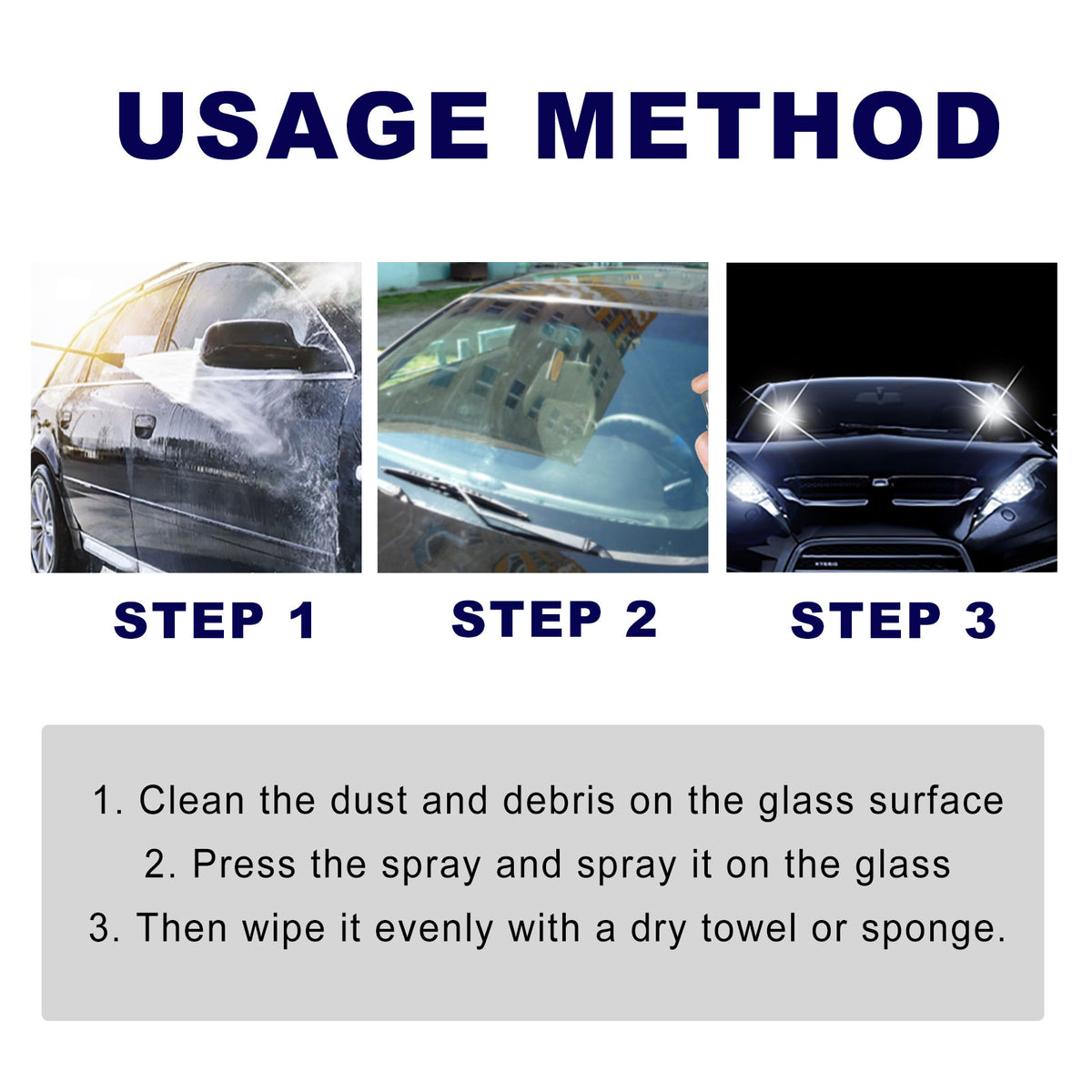 Rayhong Anti-Fog Spray, Car Windscreens Long-Lasting Anti-Fog Anti-Rain And Cleaning Spray