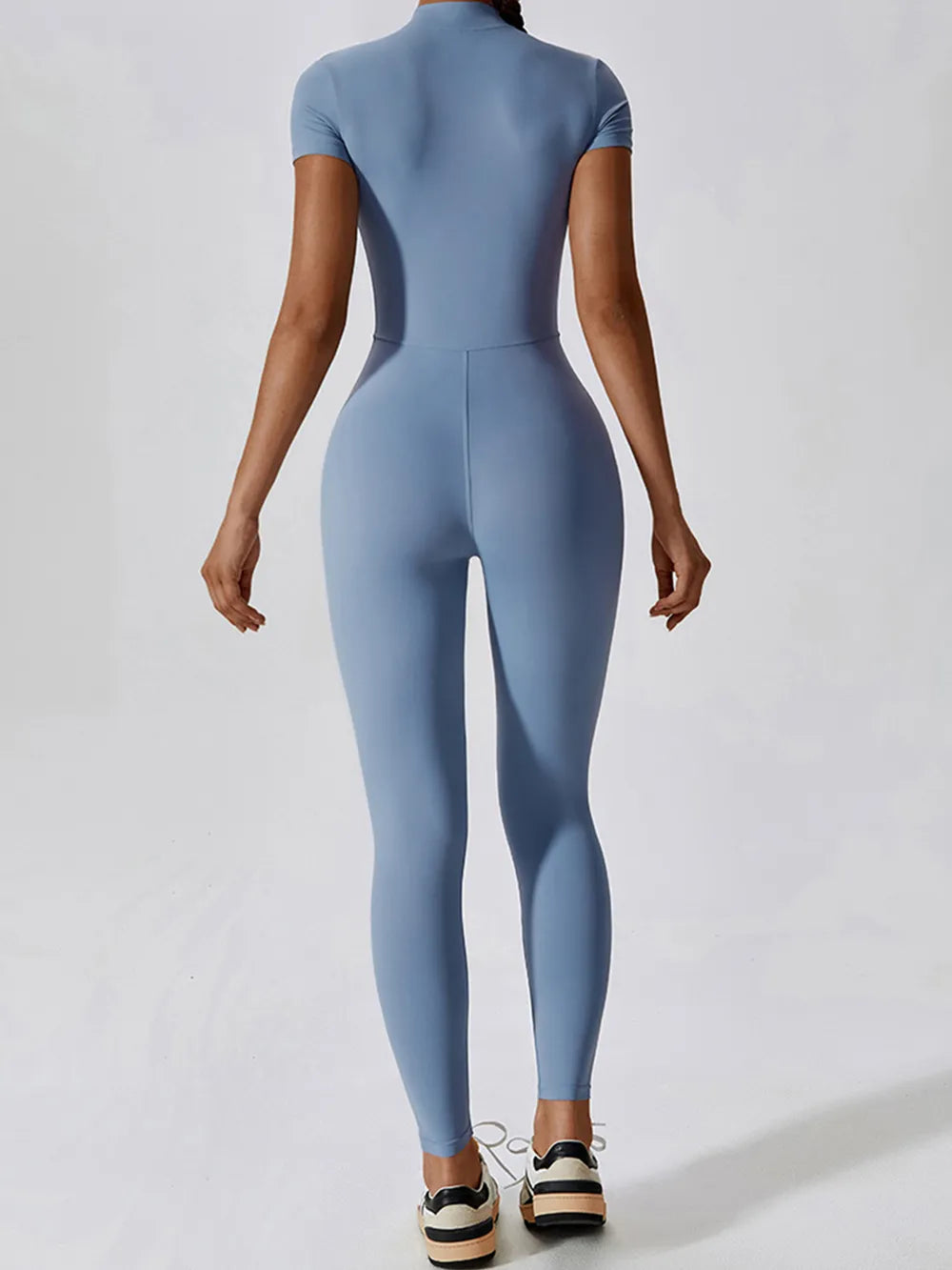 Half Zip Short Sleeve Active Jumpsuit
