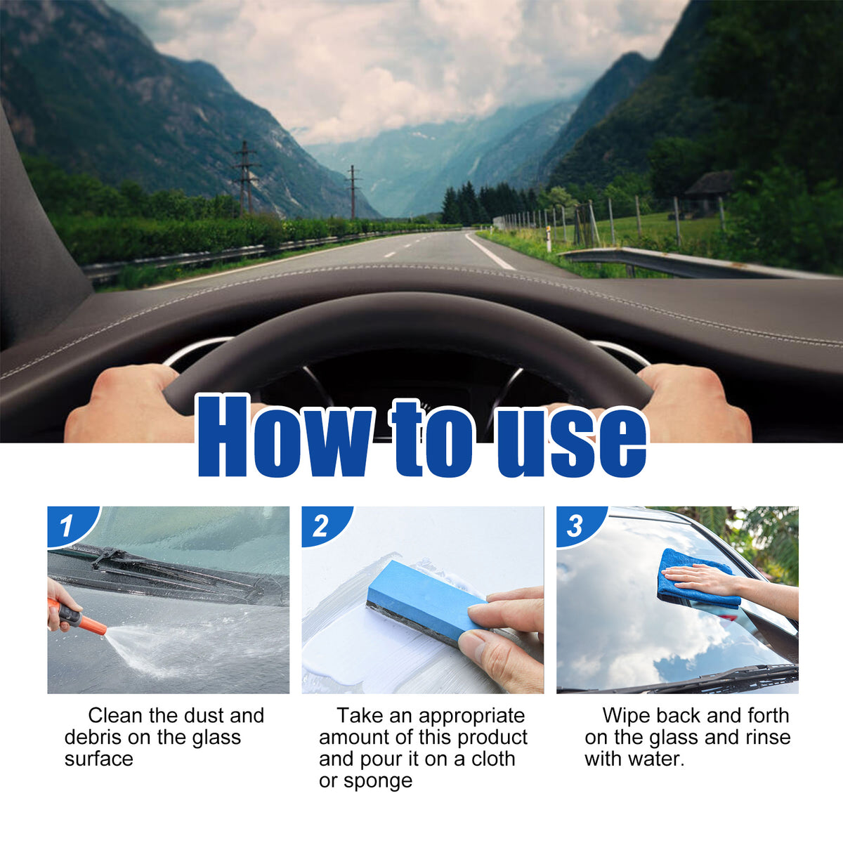 Rayhong 2 In 1 Car Oil Film Cleaner Oil Film Cleaner For Car Front Windshield Window Stains