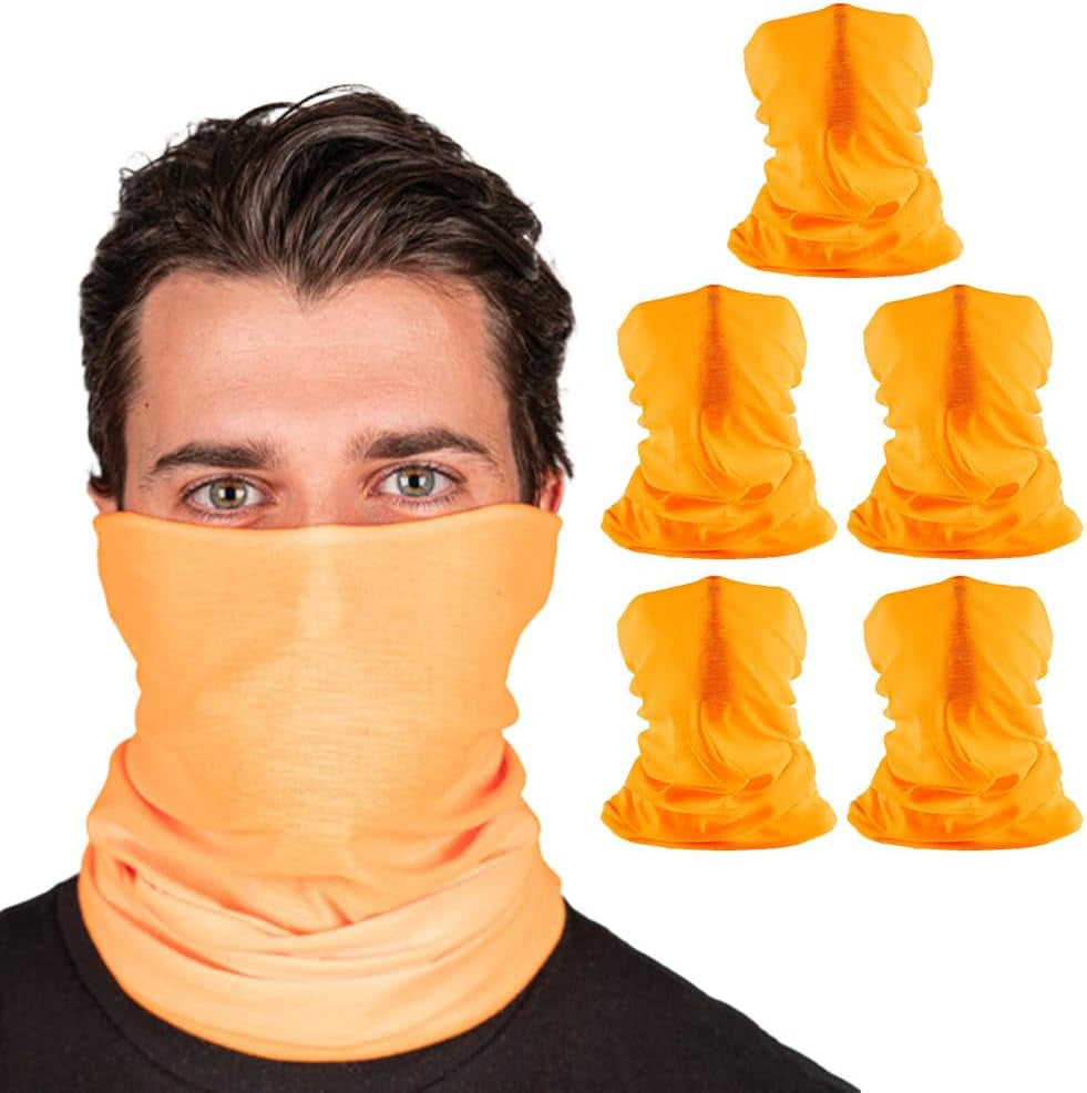 Company 5-Pack UV Face Shield | UV 30+ Multipurpose Neck Gaiter Balaclava for Adults