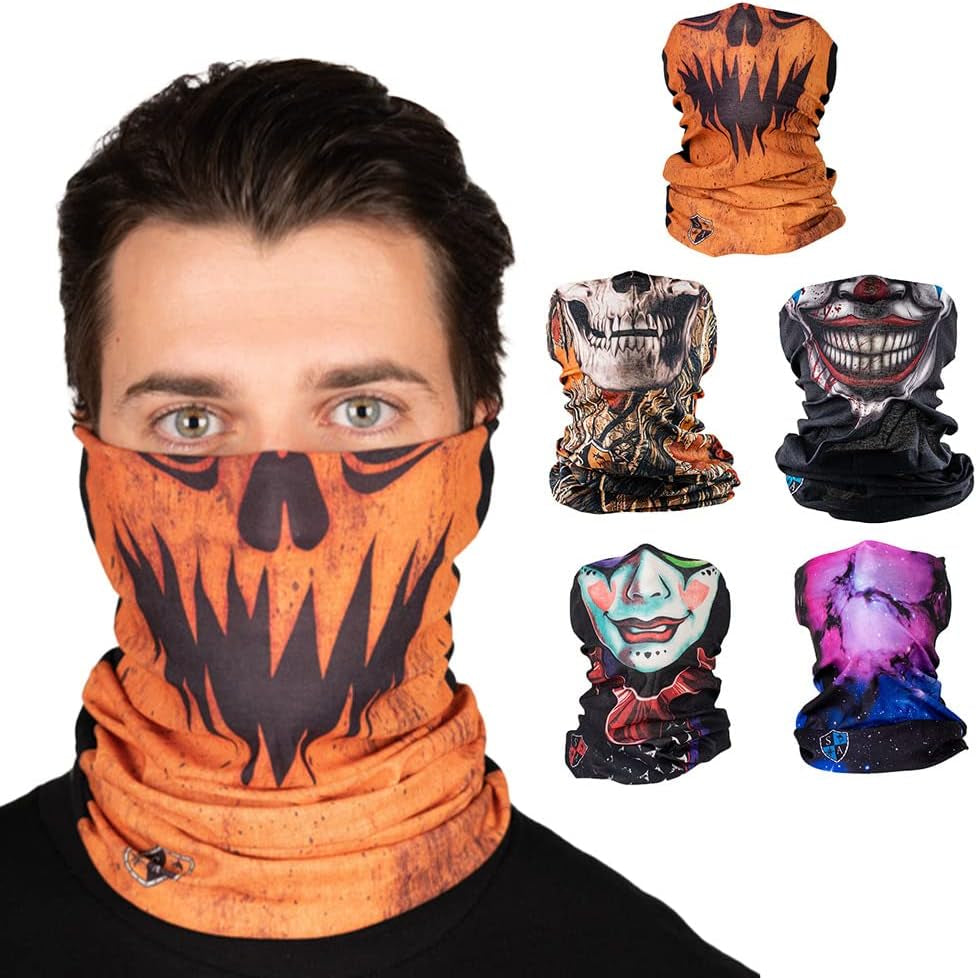Company 5-Pack UV Face Shield | UV 30+ Multipurpose Neck Gaiter Balaclava for Adults