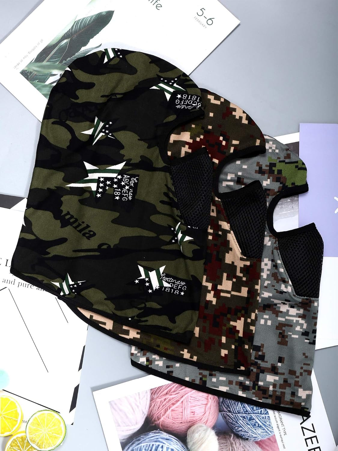 3 Pieces Camo Face Mask Balaclava Ski Mask Breathable Sun Protection Windproof for Men Motorcycle Outdoor Hunting