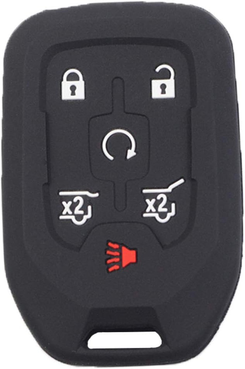 2Pcs 6 Buttons Smart Key Fob Cover Case Remote Protector Skin Keyless Jacket Holder Compatible with Chevrolet Suburban Tahoe 2015 2016 2017 2018 2019 2020 GMC Yukon 13580804 Black Pink