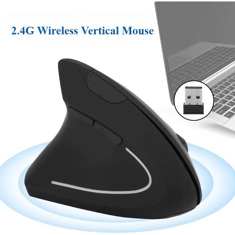 Ergonomic Mouse, 2.4G Vertical Mouse, Optical Mice with USB Receiver, Suitable for Laptops, Pcs, Laptops, Computer