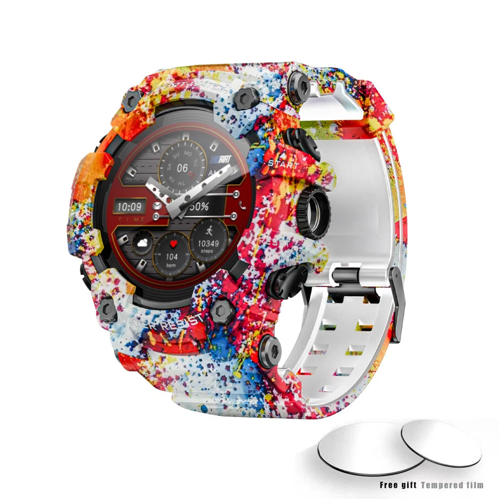 გარე სპორტის ჭკვიანი საათი ATTACK GT Bluetooth ზარის კომპასი ფანარი მუსიკა