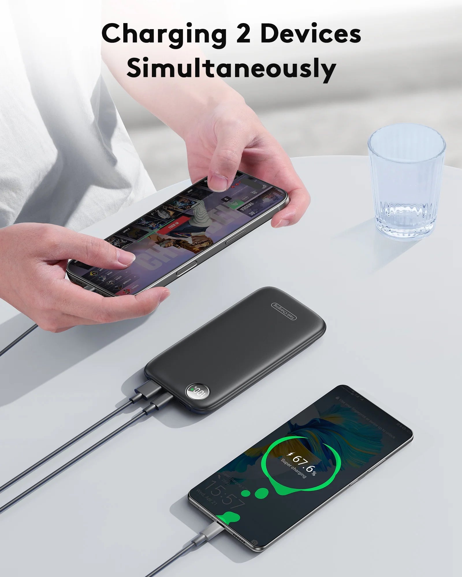 Fast Charging Power Bank, 10000Mah Portable Charger for Iphone, 22.5W USB C In&Out Battery Pack Phone Charger Portable, Slim Powerbank for Iphone 16/15/14 Series, Samsung, Google,Android