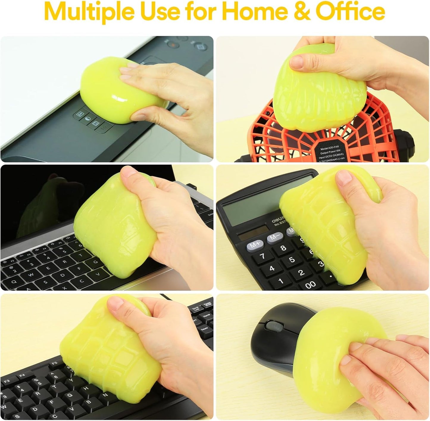 Car Cleaning Gel Detailing Kit Car Cleaning Putty Gel Reusable Car Cleaning Tools Car Slime for Cleaning Car Slime Cleaner Car Cleaning Supplies Car Accessories for Men Women Yellow