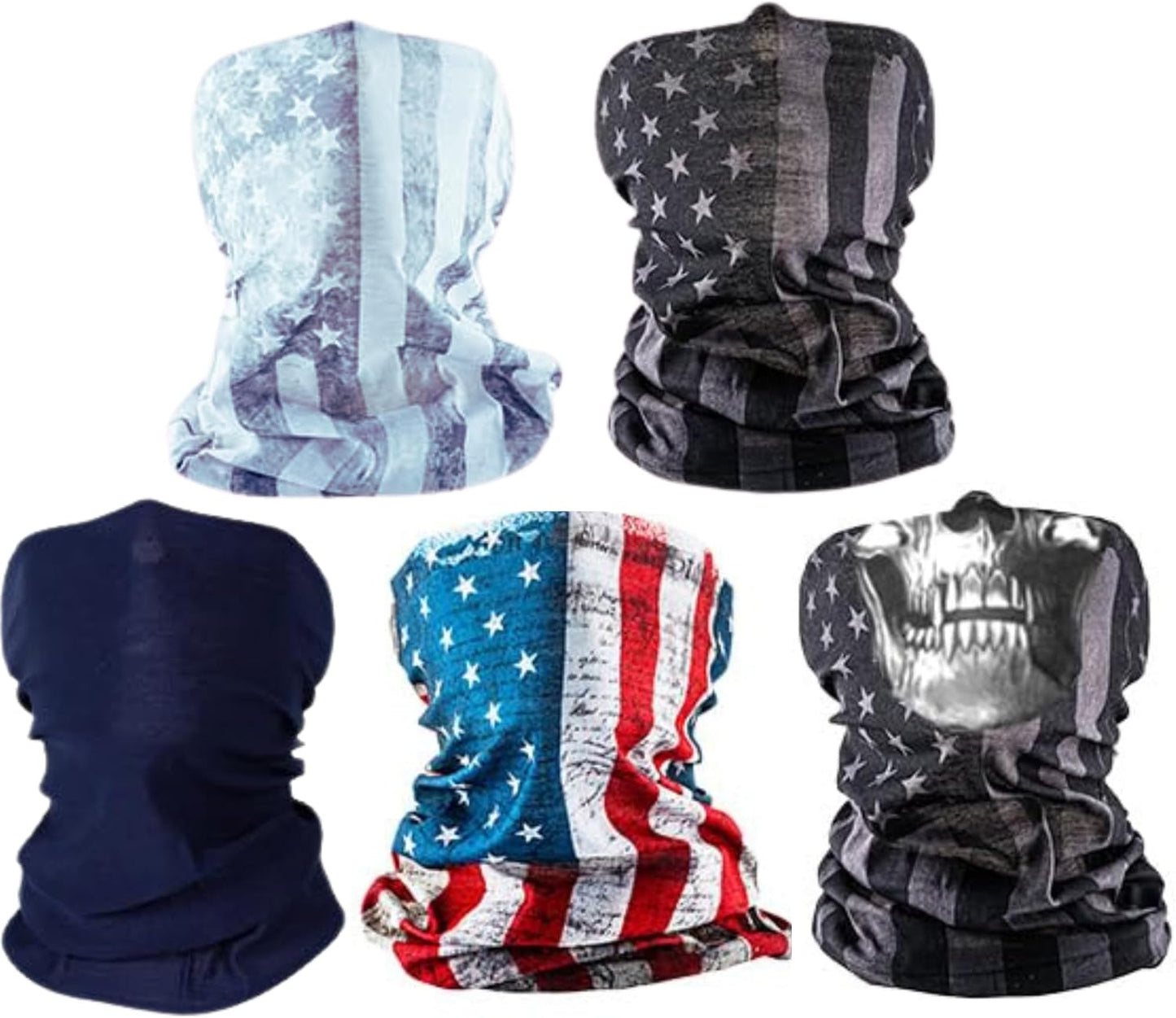 Company 5-Pack UV Face Shield | UV 30+ Multipurpose Neck Gaiter Balaclava for Adults