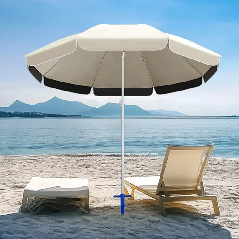 პლასტმასის რეგულირებადი ქოლგის ძირი, მზის, პლაჟის, ტერასის, ქვიშის, მიწის დასამაგრებელი ხელსაწყოები (სამაგრი, სპირალური ხელსაწყო, წვერის ნაწილი), 1 ცალი