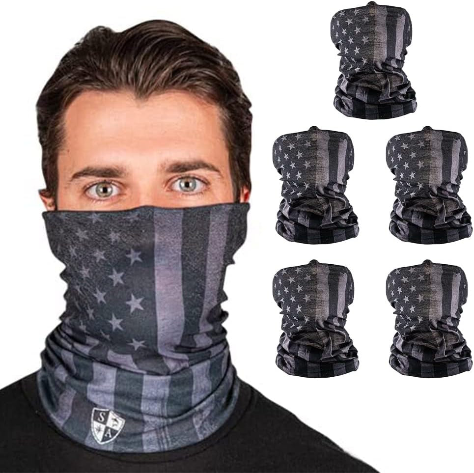 Company 5-Pack UV Face Shield | UV 30+ Multipurpose Neck Gaiter Balaclava for Adults