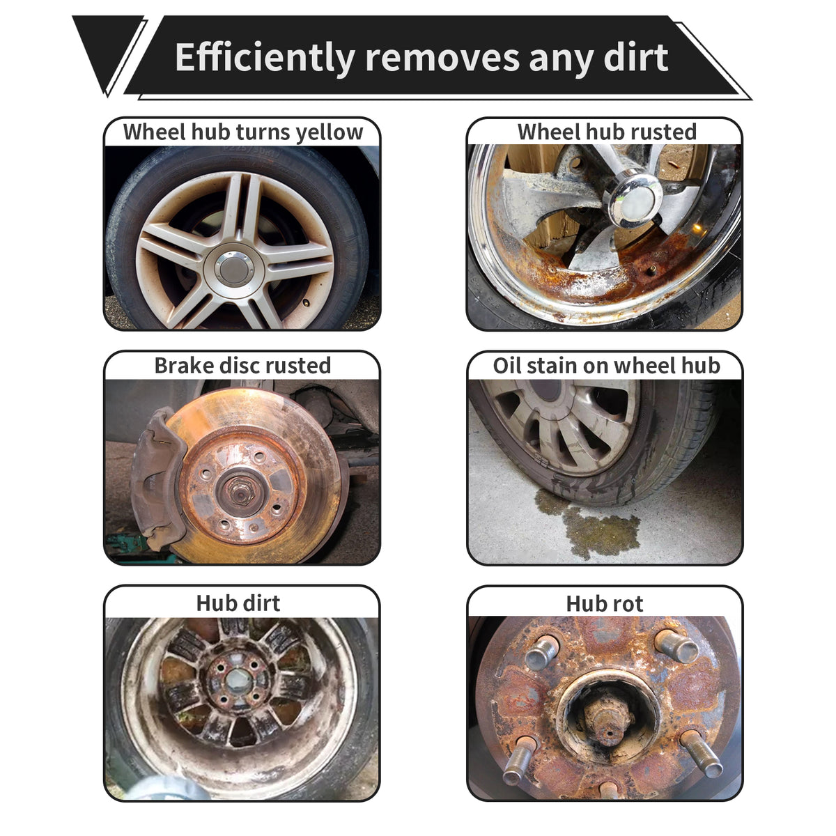 Rust Remover, Vehicle Hub Parts Rust Cleaning And Decontamination Retrofit Multi-Function Rust Remover