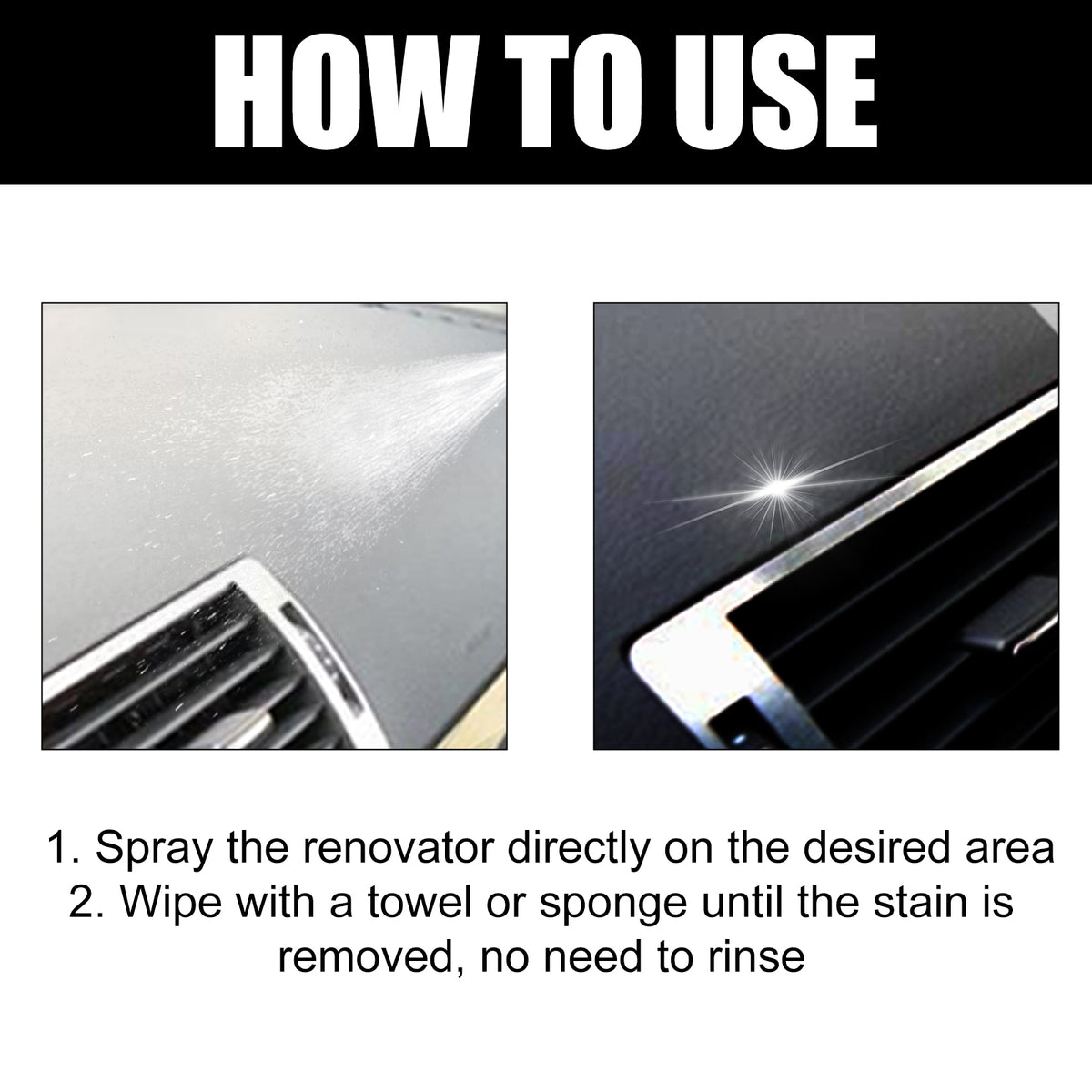 Car Interior Renovation Spray, Seat Interior Instrument Panel Cleaning Decontamination Maintenance Refurbishing Care Agent