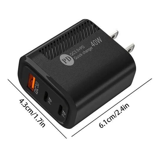Fast Charge Charger Type C 40W USB Phone Charger Adapter QC3.0 2PD Charging Head Block Charger for Iphone Charger Power Bank