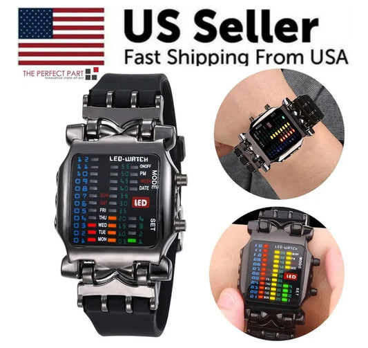 Luxury Men'S Watch LED Sports Date Digital Bracelet Waterproof Quartz Wristwatch