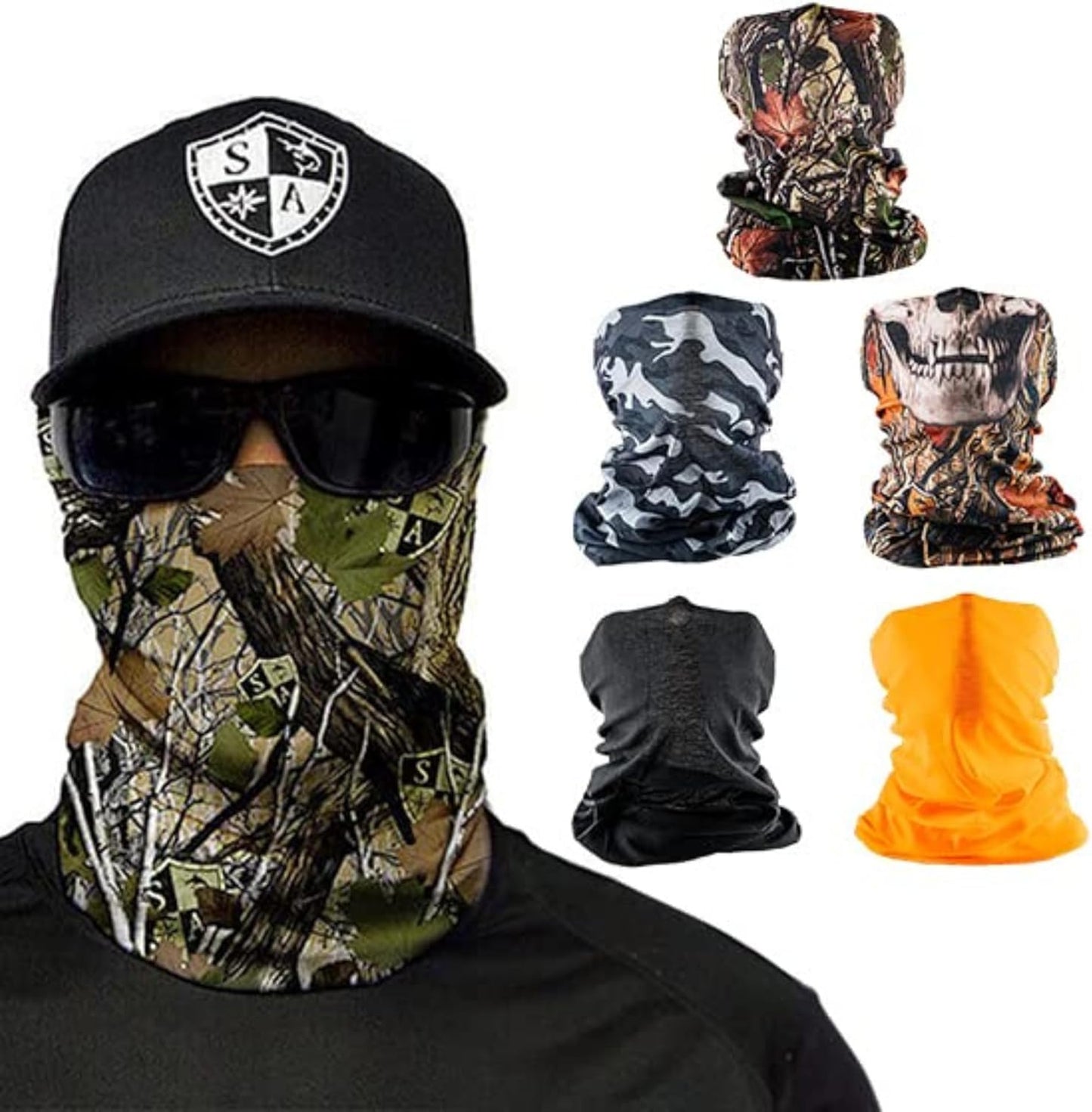 Company 5-Pack UV Face Shield | UV 30+ Multipurpose Neck Gaiter Balaclava for Adults