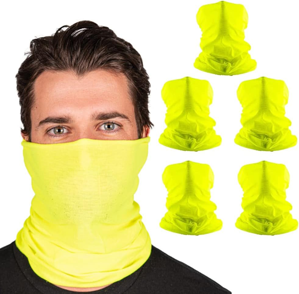 Company 5-Pack UV Face Shield | UV 30+ Multipurpose Neck Gaiter Balaclava for Adults