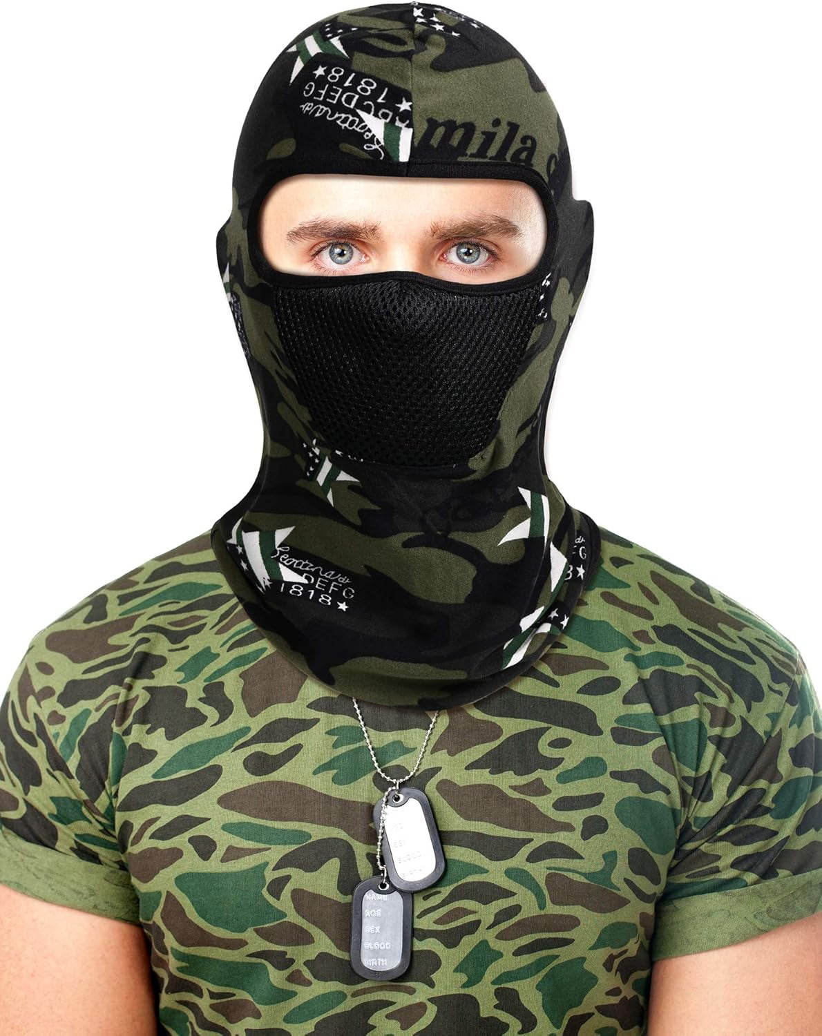 3 Pieces Camo Face Mask Balaclava Ski Mask Breathable Sun Protection Windproof for Men Motorcycle Outdoor Hunting