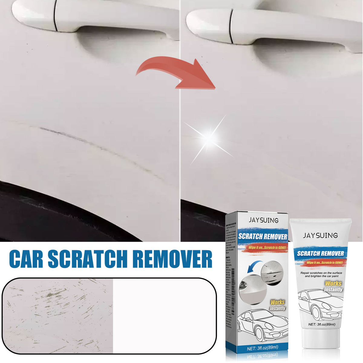 Jaysuing Car Scratch Repair Cream, Car Scratch Repair, Paint Finishing Polishing Renovation And Maintenance Care Cream