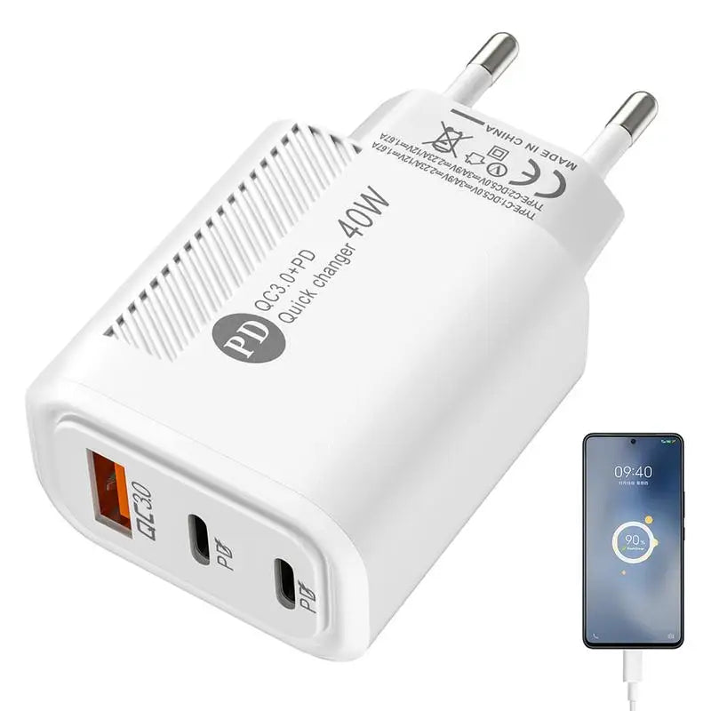 Fast Charge Charger Type C 40W USB Phone Charger Adapter QC3.0 2PD Charging Head Block Charger for Iphone Charger Power Bank
