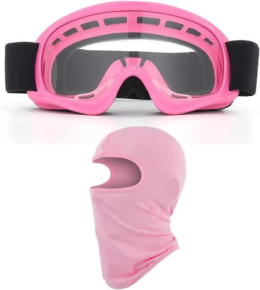 Kids Dirt Bike Goggles ATV Motorcycle Off-Road Riding Motocross Glasses with Sun UV Protection Balaclava Full Face Cover