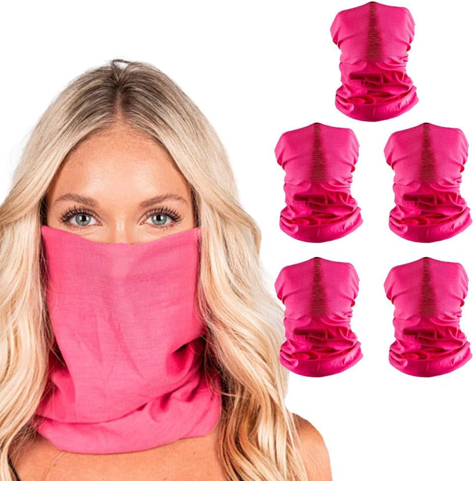 Company 5-Pack UV Face Shield | UV 30+ Multipurpose Neck Gaiter Balaclava for Adults