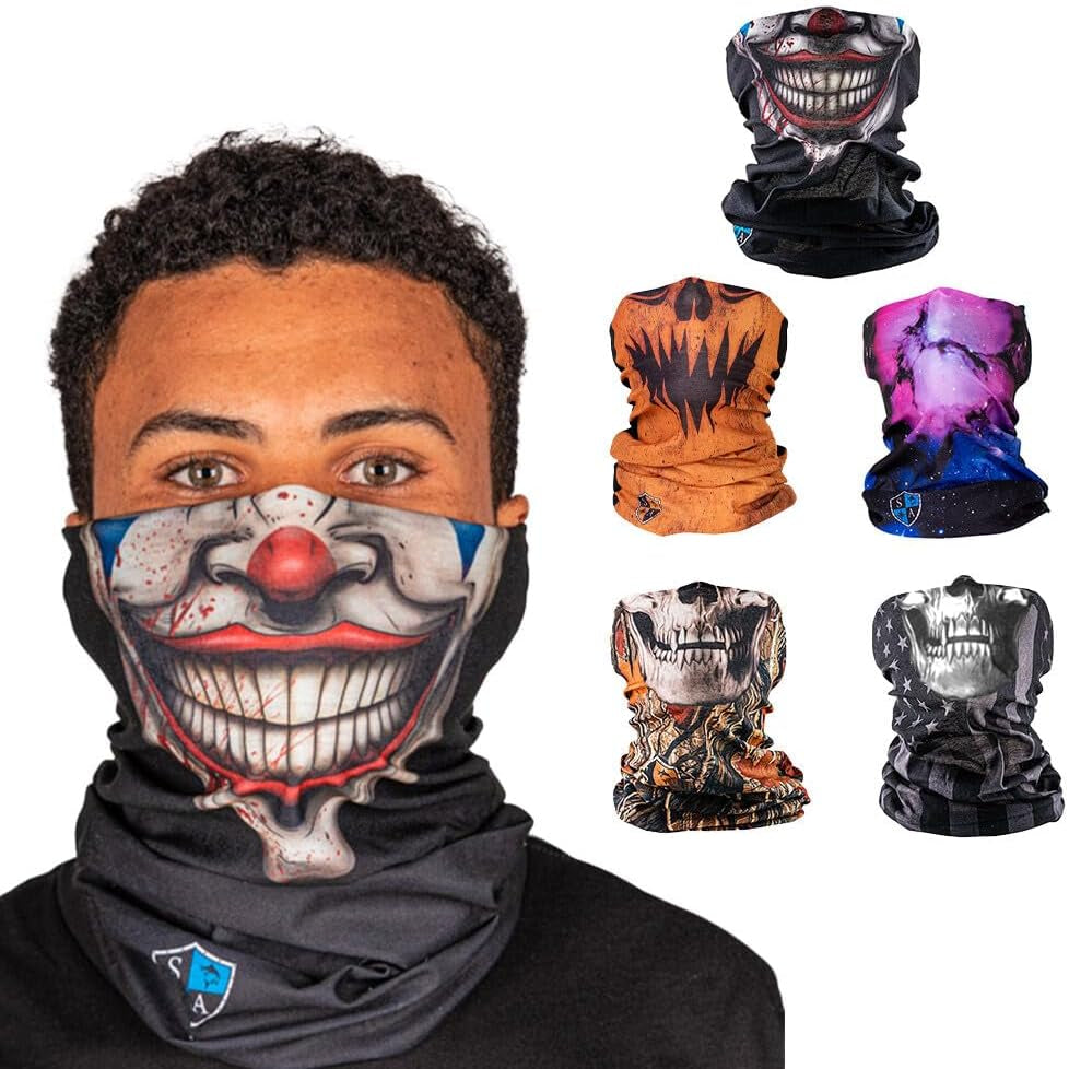 Company 5-Pack UV Face Shield | UV 30+ Multipurpose Neck Gaiter Balaclava for Adults