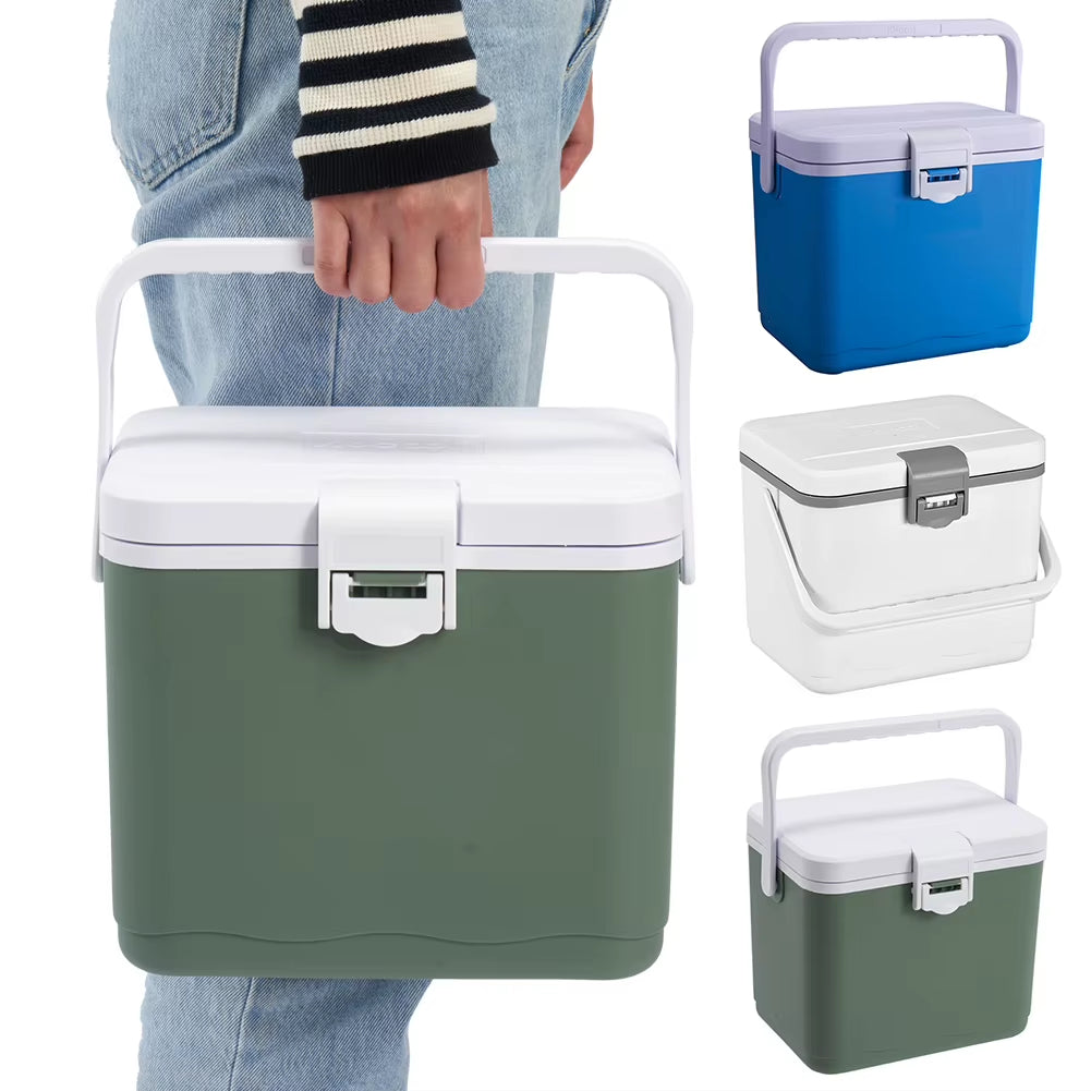 4.5L Insulated Portable Cooler with Handle Mini Freezer Fridge Heat Preservation Picnic Ice Bucket for Camping Tailgating