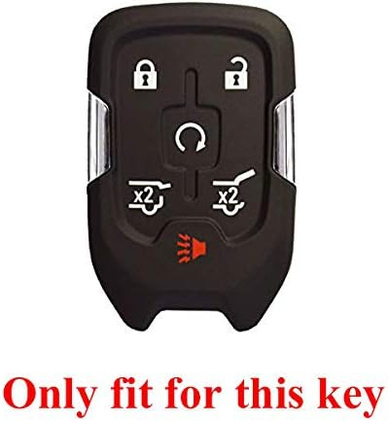 2Pcs 6 Buttons Smart Key Fob Cover Case Remote Protector Skin Keyless Jacket Holder Compatible with Chevrolet Suburban Tahoe 2015 2016 2017 2018 2019 2020 GMC Yukon 13580804 Black Pink