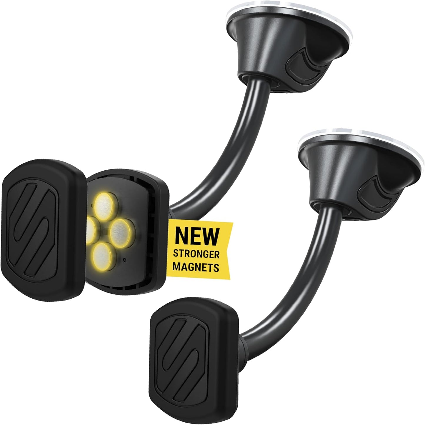 MAGWSM-10PKFLT Magicmount Magnetic Suction Cup Phone Mount for Car Dashboard or Windshield, 360° Adjustable Magnet Head, Universal Cell Phone Holder for Iphone, Samsung & More (Pack of 10)