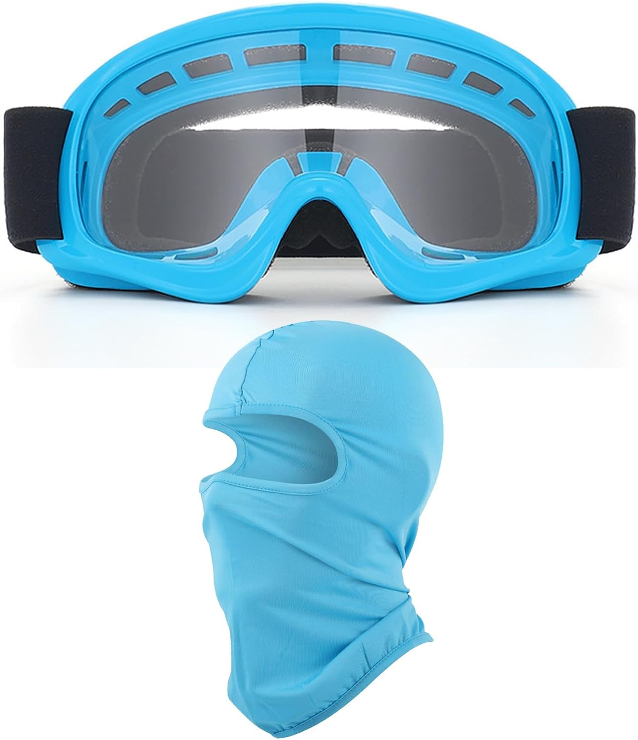 Kids Dirt Bike Goggles ATV Motorcycle Off-Road Riding Motocross Glasses with Sun UV Protection Balaclava Full Face Cover