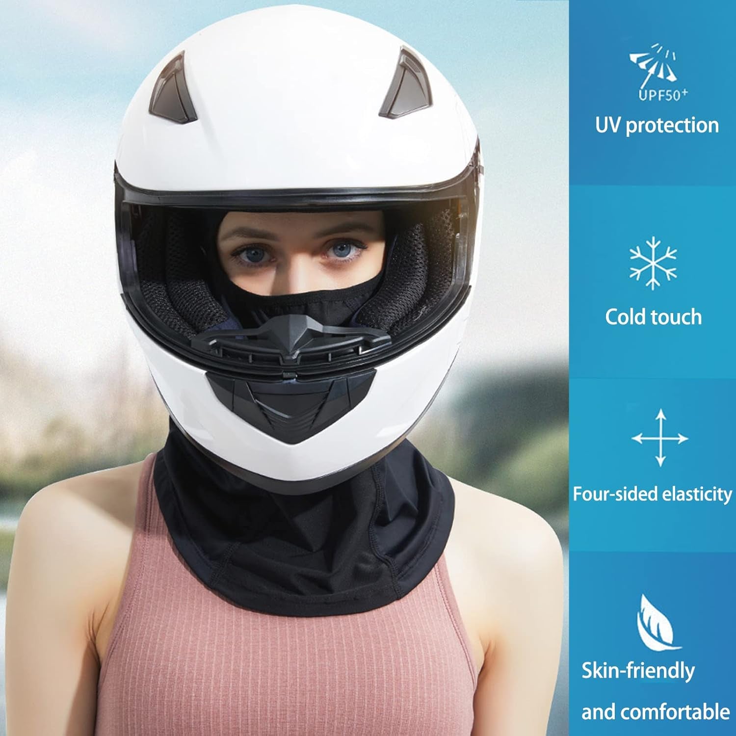 2 Pieces Mask,Uv Protection Cooling Breathable for Women Men Leightweight Sun Tatical Hood Fishing Riding Motorcycle