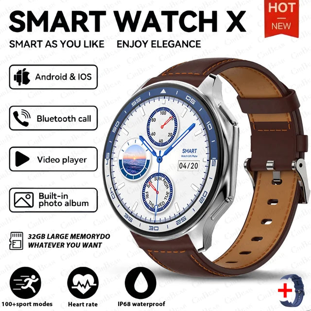 DT Watch X ჭკვიანი საათი 4G დიდი მეხსიერებით, ადგილობრივი მუსიკისა და ვიდეოს დაკვრით, წყალგაუმტარი Bluetooth ზარებით, სმარტფონით