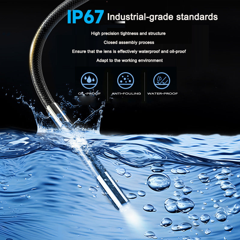 სამრეწველო ენდოსკოპური 360 გრადუსიანი ბრუნვითი 6 მმ მაღალი გარჩევადობის კამერა კანალიზაციის აღმოსაჩენად, არადესტრუქციული ტესტირების ინსტრუმენტი