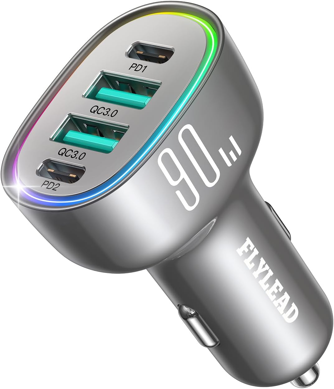Car Charger USB C 90W 4-Port Car Phone Charger Compatible with Iphone 17/16/15/14/13/12 Pro Max plus [A Must for Family Travel] Super Fast Charging Cigarette Lighter Adapter Port
