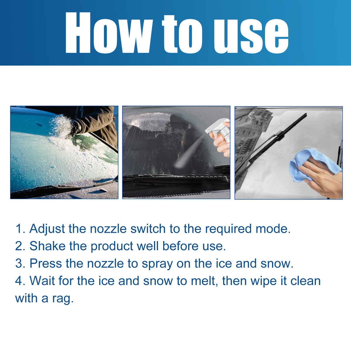 Rayhong Melting Snow Remover Quick Melting Snow Remover For Car Glass In Winter Front Windshield And Window Snow Preventer