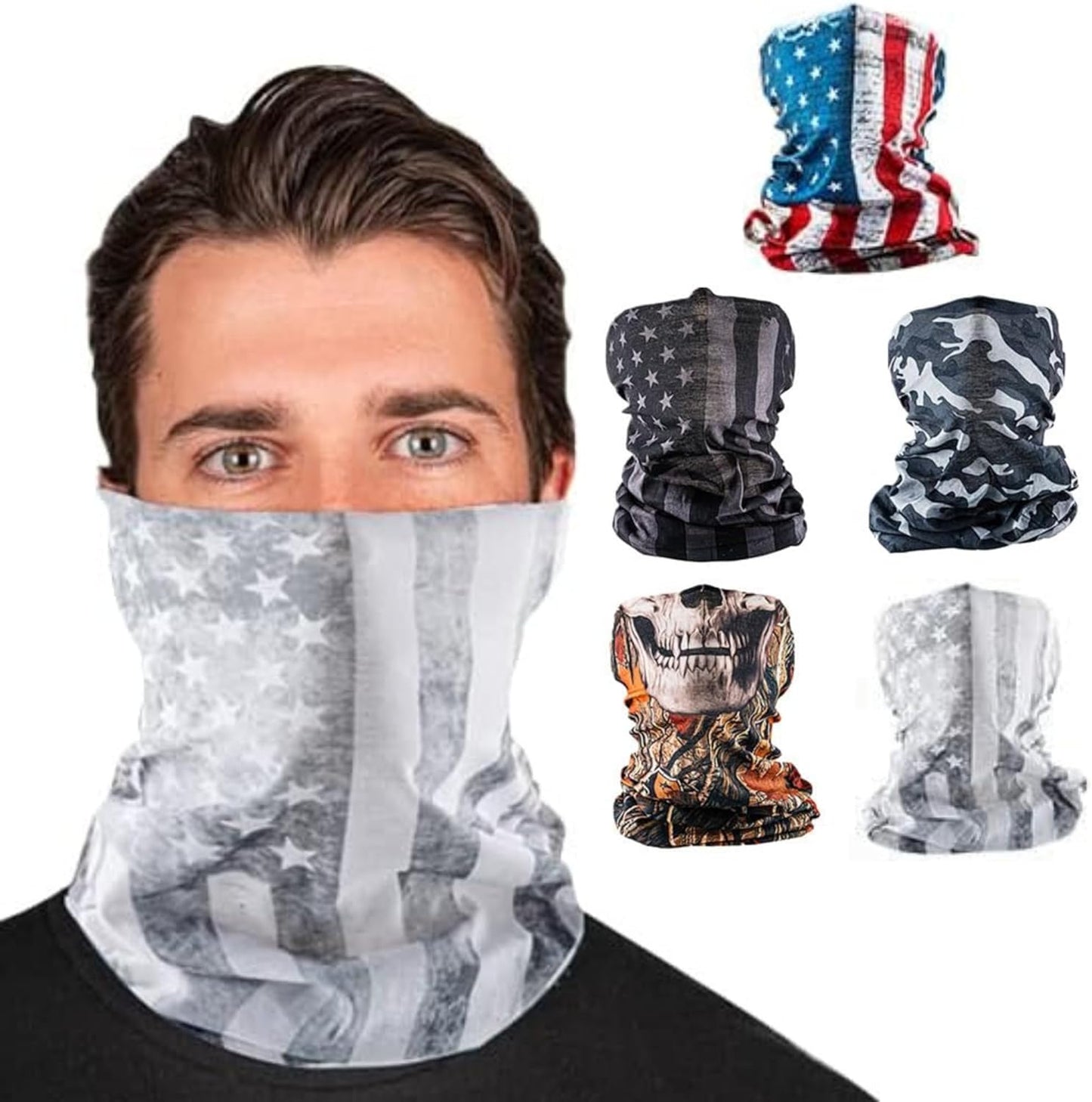 Company 5-Pack UV Face Shield | UV 30+ Multipurpose Neck Gaiter Balaclava for Adults