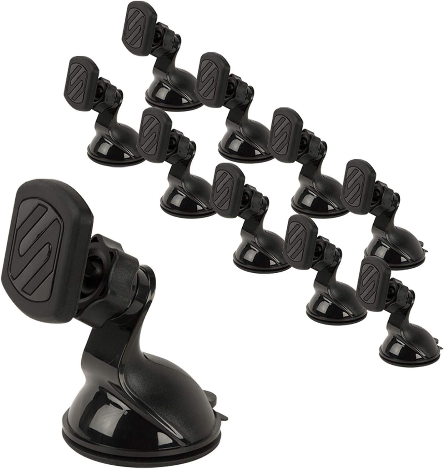 MAGWSM-10PKFLT Magicmount Magnetic Suction Cup Phone Mount for Car Dashboard or Windshield, 360° Adjustable Magnet Head, Universal Cell Phone Holder for Iphone, Samsung & More (Pack of 10)