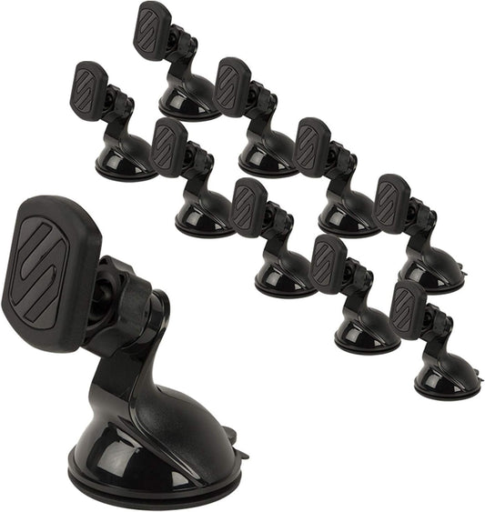 MAGWSM-10PKFLT Magicmount Magnetic Suction Cup Phone Mount for Car Dashboard or Windshield, 360° Adjustable Magnet Head, Universal Cell Phone Holder for Iphone, Samsung & More (Pack of 10)