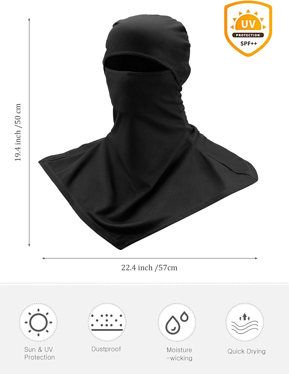 3 Piece Balaclava Face Cover Sun Protection Neck Cover Summer Balaclava Motorcycle Face Mask for Men Women