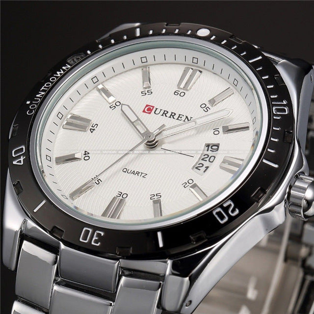 მამაკაცის საათები, საუკეთესო ფუფუნების ბრენდი CURREN 2018 მამაკაცის სრული ფოლადის საათები, კვარცის საათი, ანალოგური წყალგაუმტარი სპორტული, არმიის, სამხედრო მაჯის საათი