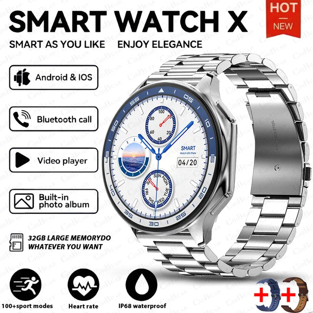 DT Watch X ჭკვიანი საათი 4G დიდი მეხსიერებით, ადგილობრივი მუსიკისა და ვიდეოს დაკვრით, წყალგაუმტარი Bluetooth ზარებით, სმარტფონით