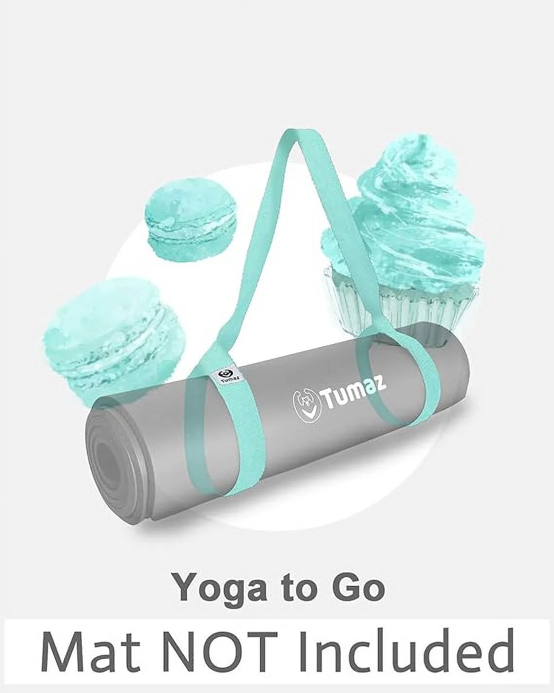 Yoga Mat Holder (Mat Not Incl.), Adjustable Yoga Mat Carrier, Turquoise