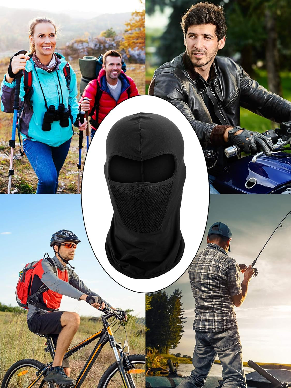 6 Pieces Balaclava Ski Mask Sun Protection Full Face Cover Breathable Balaclava Face Mask for Motorcycle and Cycling